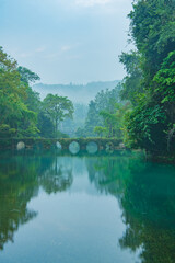 Obraz premium Morning Scenery at Xiaoqikong, Libo, Guizhou