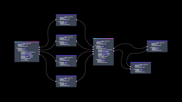 Digital Network: A visual representation of a complex digital network, showcasing interconnected nodes and data flow through intricate connections.