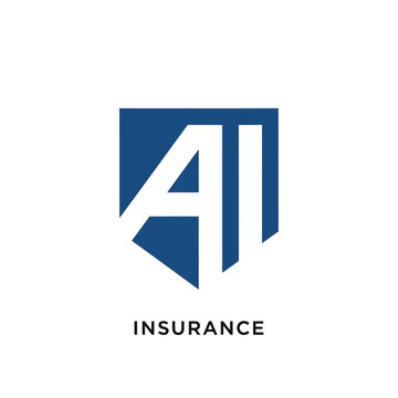 Blue AII Insurance Shield Logo isolated white background
