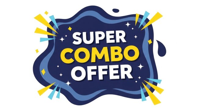 Vibrant super combo offer announcement with dynamic graphics