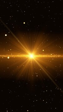 Golden Light Burst Particles Space Star Dust Background Animation , Cinematic Lens Flare Energy Glow for Logo Reveal, Intro, Trailer, and Luxury Visual Effects Vertical Social Media Motion Element