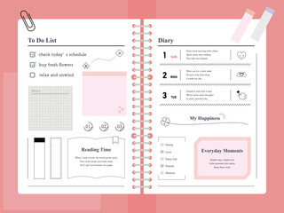 かわいくて使いやすい！バインダーノートとステーショナリー・見出しイメージつき © Chibiko