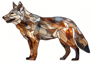 Obraz premium Mosaic tiles of wolf animal mammal coyote.