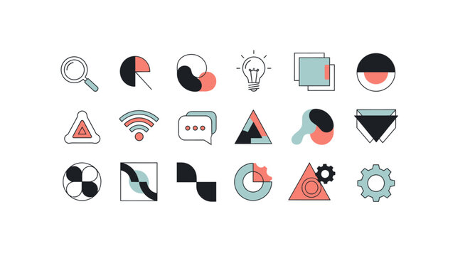 Collection of various geometric shapes icons.