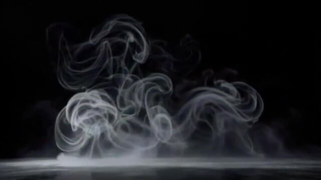 Floor smoke black screen background video.