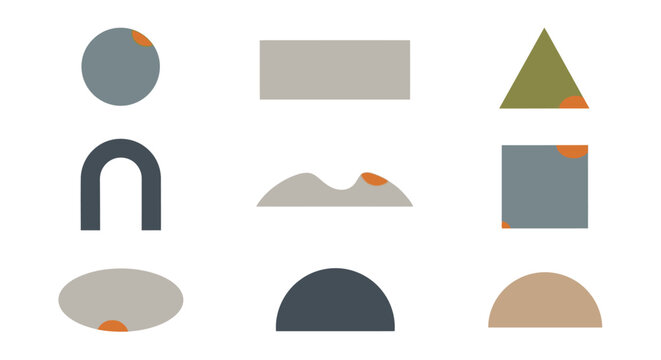 Geometric Abstract Shapes Composition Showcasing Minimal Geometry.