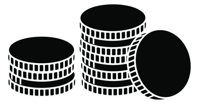 Black film reels stacked creatively, vector illustration of overlapping movie reels in a dynamic arrangement, perfect for cinema, filmmaking, and media design projects.