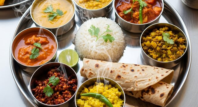 Indian thali platter a colorful assortment of traditional dishes