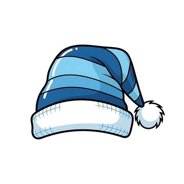 Cute blue and white striped cartoon sleep cap for dreams