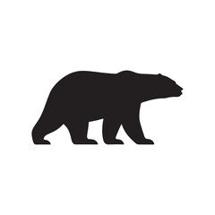 Fototapeta premium Polar bear silhouette icon vector flat design