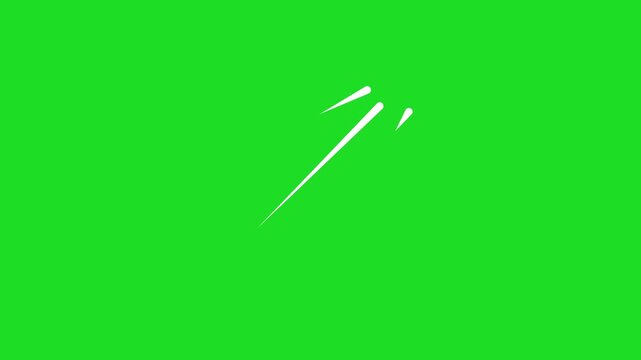 cartoon quick accents for speed, ricochet, hits, skidding, explosive or general movement & motions speed lines graphic 4K animation graphics elements isolated on a green screen chroma key background 
