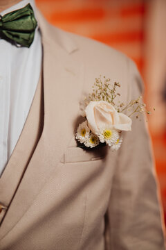man in elegant wedding suit