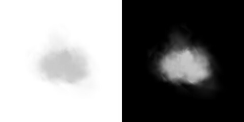 Fototapeta premium Abstract vector clouds, fog or smoke on an isolated transparent background. Dust cloud. Desert smoke. Sandstorm. 3D smog explosion. Cloud, smoke, png.