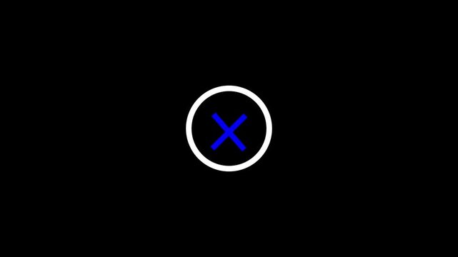 Cross mark animation icon. Incorrect sign mark icon 4k motion video animation.