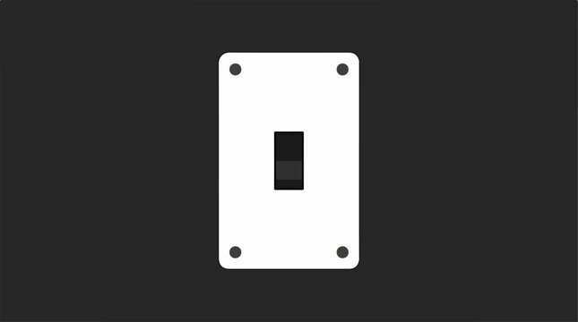 Simple white light switch on a dark gray background.
