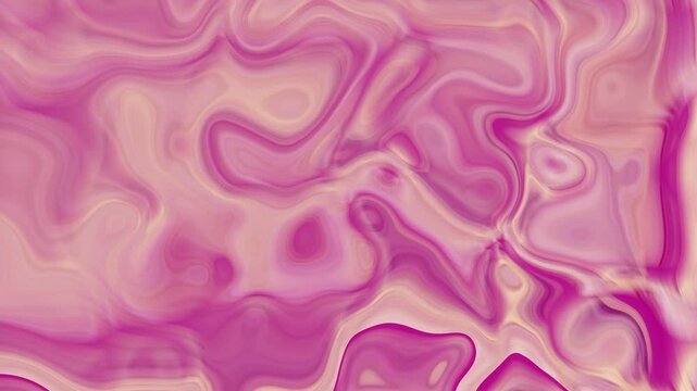 Abstract liquid motion background video with flowing fuchsia and light pink colors.