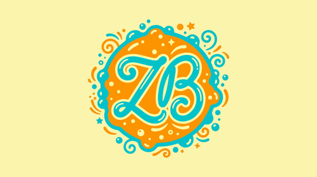 ZB logo design with a unique and colorful artistic style.
