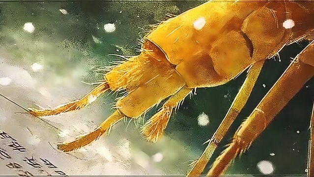 macro insect head, detailed close-up, yellow color, nature