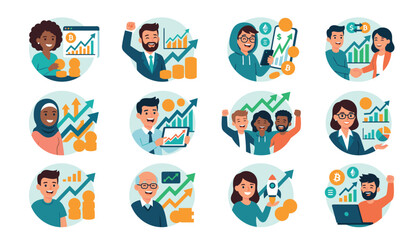 Fototapeta premium Business people analyzing data and statistics.