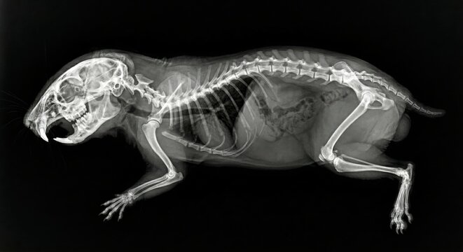 X-ray Dog Skeleton Side View Anatomy