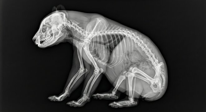 X-ray Monkey Skeleton Sitting Anatomy