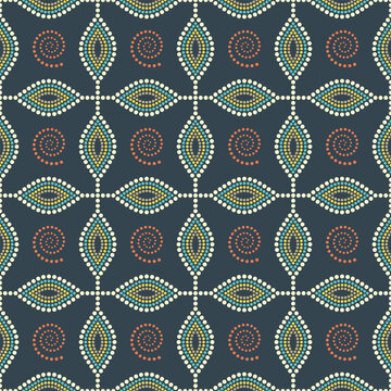 Abstract geometric seamless vector pattern in dot art style