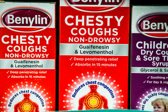 Close-Up of Traditional Benylin Chesty Cough Medicine