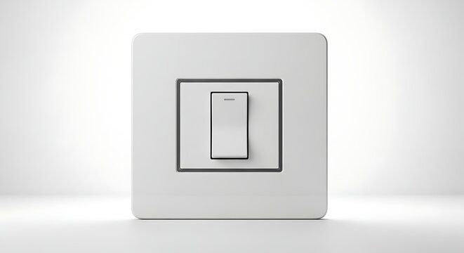 A sleek and modern light switch plate with a single toggle switch on a clean white background
