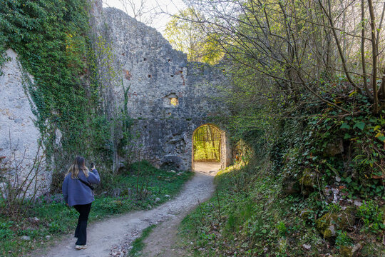 Ruins of Samobor Old Town castle above Samobor, Croatia
