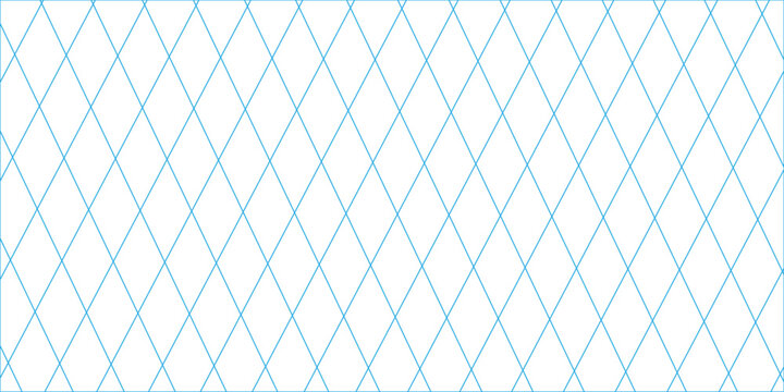 Template isometric grid seamless pattern. Blue isometric grid. Outline isometric graph template background. Vector illustration