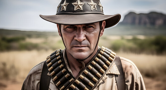 Portrait of a Man Dressed as a Traditional Brazilian Cangaceiro - Sertao Legend