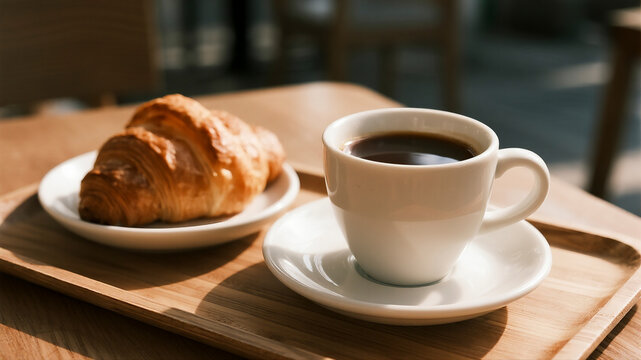 Coffee and Croissant Menu Layout Cozy Cafe Style