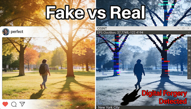 Exploring the differences between digital content authenticity and manipulation in urban environments