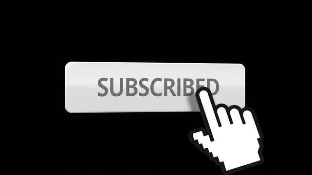A hand clicking subscribe button online.