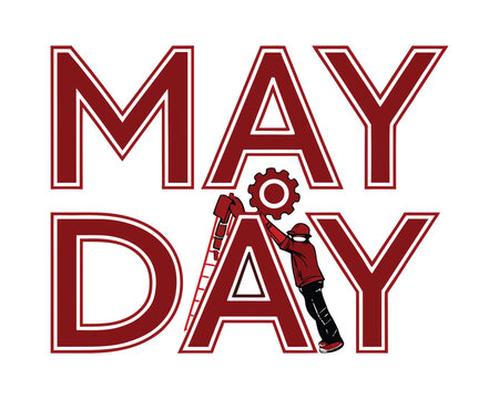 Bold Industrial May Day Typography Vector &ndash; International Workers Day 1st May Poster Design