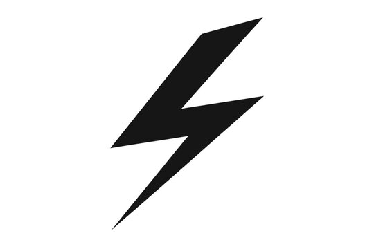 lightning bolt silhouette line art vector illustration