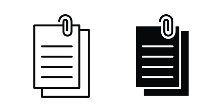 Attach document icon clip art collection. Editable stroke icons