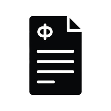Minimalist financial document icon with Greek phi symbol and paperclip on dark background