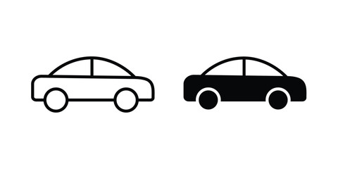 Fototapeta premium Car icon clip art collection. Editable stroke icons