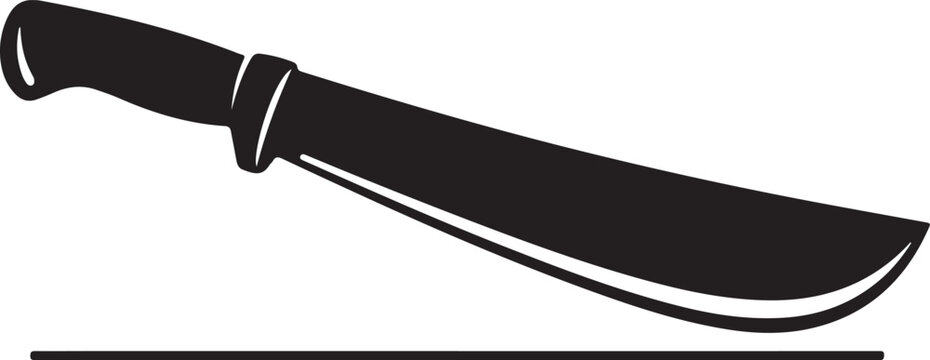 Machete silhouette vector sharp blade knife icon slaughter tool symbol agriculture cutting equipment bold design
