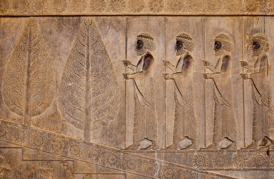 Ancient persian relief in Persepolis, Iran