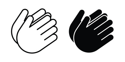 Obraz premium Clap hands icon clip art collection. Editable stroke icons