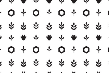 Fototapeta premium Geometric Floral Pattern Vector, Decorative Seamless Abstract Design for Textile, Wallpaper and Surface Pattern