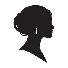 Elegant woman's silhouette a classic profile in black and white © MSTRABEA