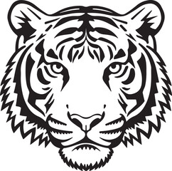 Obraz premium Clean Tiger Face Illustration for Marketing and Advertising