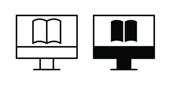 E learning icon clip art collection. Editable stroke icons