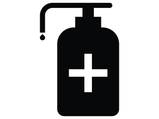 Fototapeta premium Hand sanitizer pump bottle vector graphic design