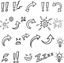 Fototapeta premium Collection of various comic style emoticon and reaction symbols