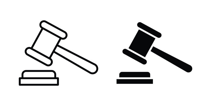 Law icon clip art collection. Editable stroke icons
