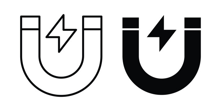 Magnet icon clip art collection. Editable stroke icons